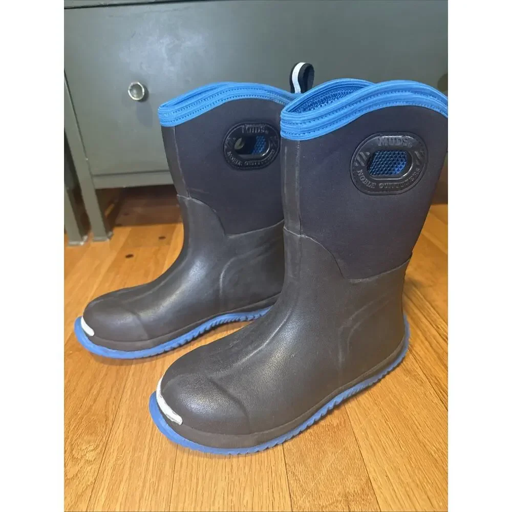 Noble Outfitters MUDS Boots Kids Youth 3 Mud Rain Snow Waterproof Rubber